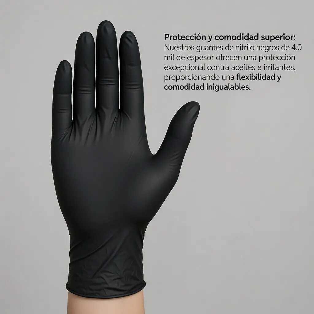 Guantes de Nitrilo Negro Extra Resistentes: Mecánica, Tatuajes y Hogar - Imagen 2