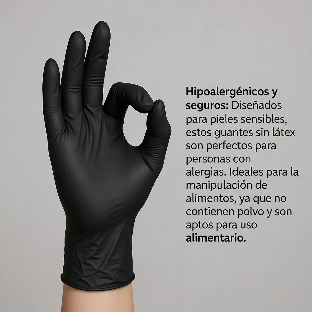 Guantes de Nitrilo Negro Extra Resistentes: Mecánica, Tatuajes y Hogar - Imagen 3