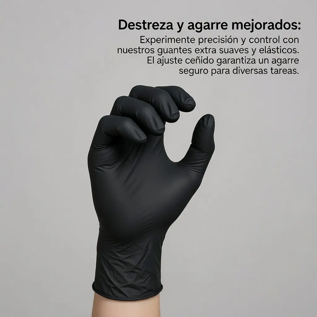 Guantes de Nitrilo Negro Extra Resistentes: Mecánica, Tatuajes y Hogar - Imagen 4
