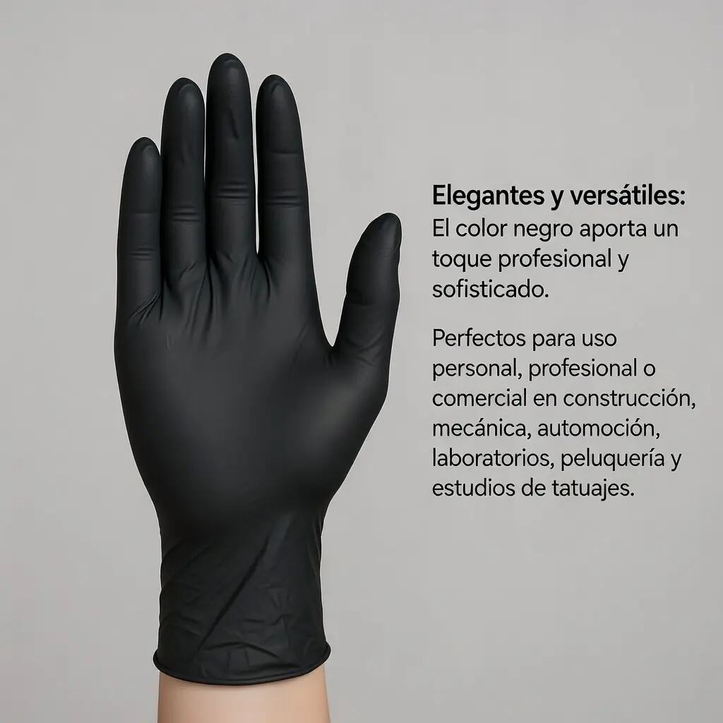 Guantes de Nitrilo Negro Extra Resistentes: Mecánica, Tatuajes y Hogar - Imagen 5