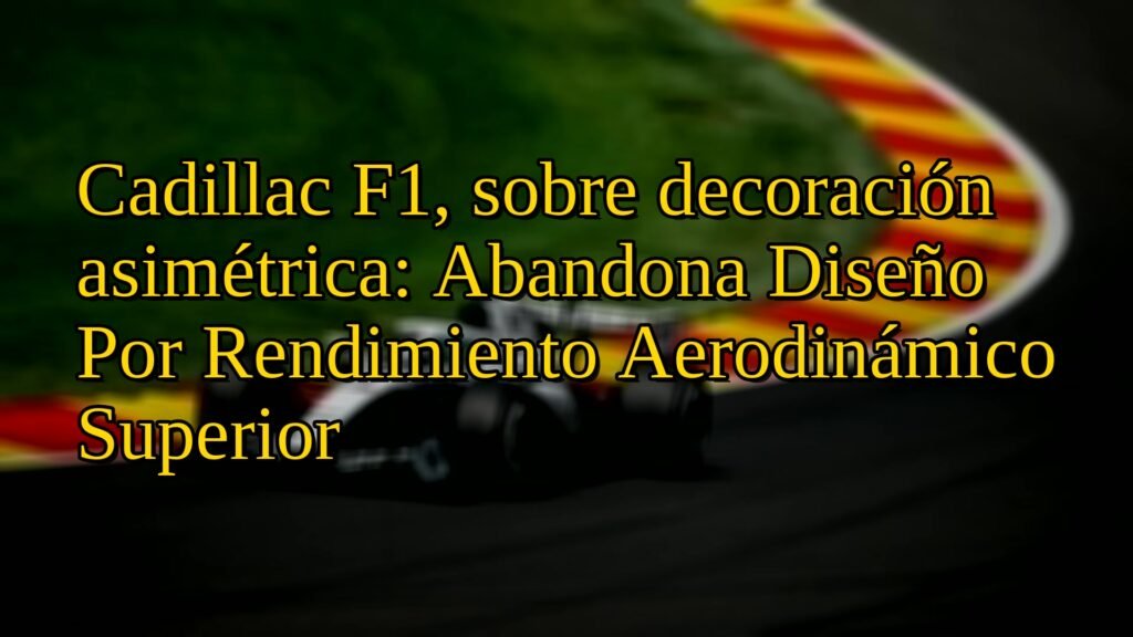 Cadillac F1, sobre decoración asimétrica: Abandona Diseño Por Rendimiento Aerodinámico Superior
