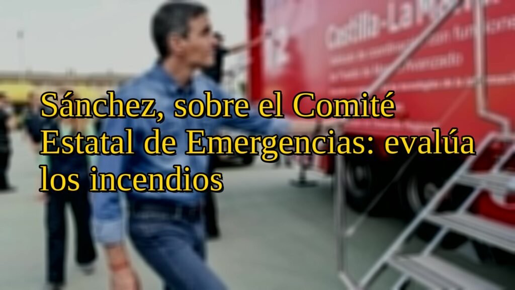 Sánchez, sobre el Comité Estatal de Emergencias: evalúa los incendios